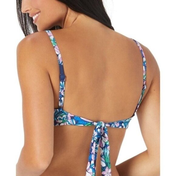 SUNDAZED Beka Floral-Print Bow Bikini Top, swimwear swimsuit size 34D - Picture 4 of 10